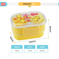 most popular portable travel 2 layers food box plastic for children